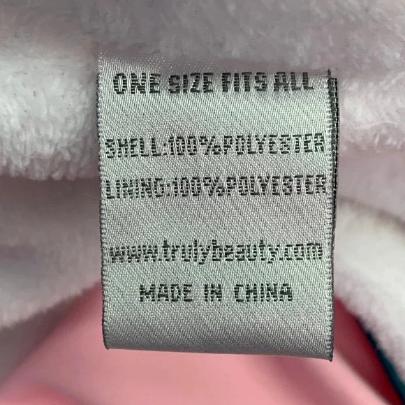 Truly Beauty Pink Hooded Robe Spa Bathrobe Plush‎ Lined Cozy Lounge One Size - Picture 8 of 14